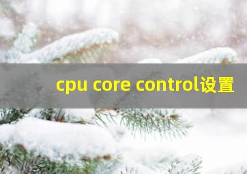 cpu core control设置